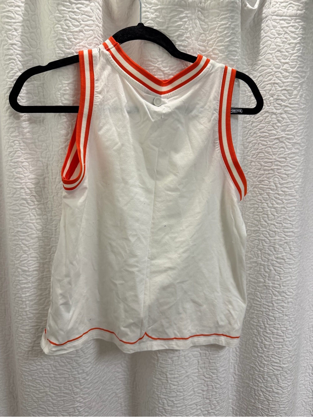 Hunter White Tank Top with Orange Trim - Women